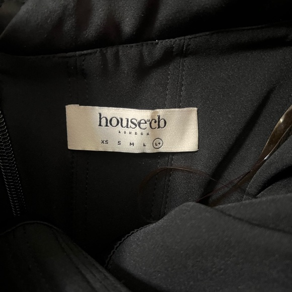 House of CB Black Off-Shoulder Corset Dress with Sheer Sleeves - Picture 2 of 2